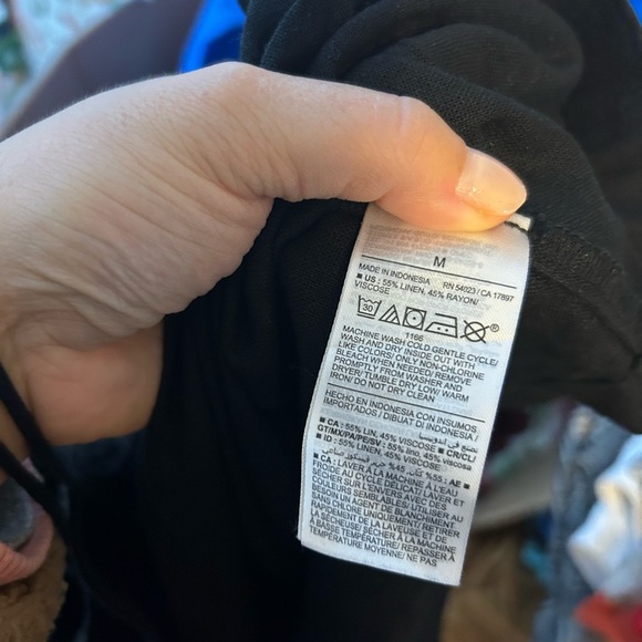 Old Navy Black Linen Tie Sleeve Mini Dress - Picture 5 of 6